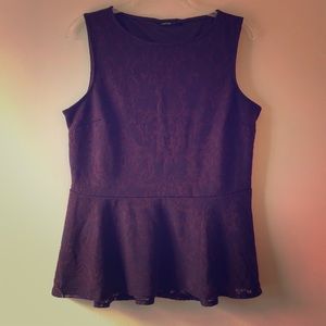 Apt. 9 Sleeveless Lace-Overlay Peplum in Merlot